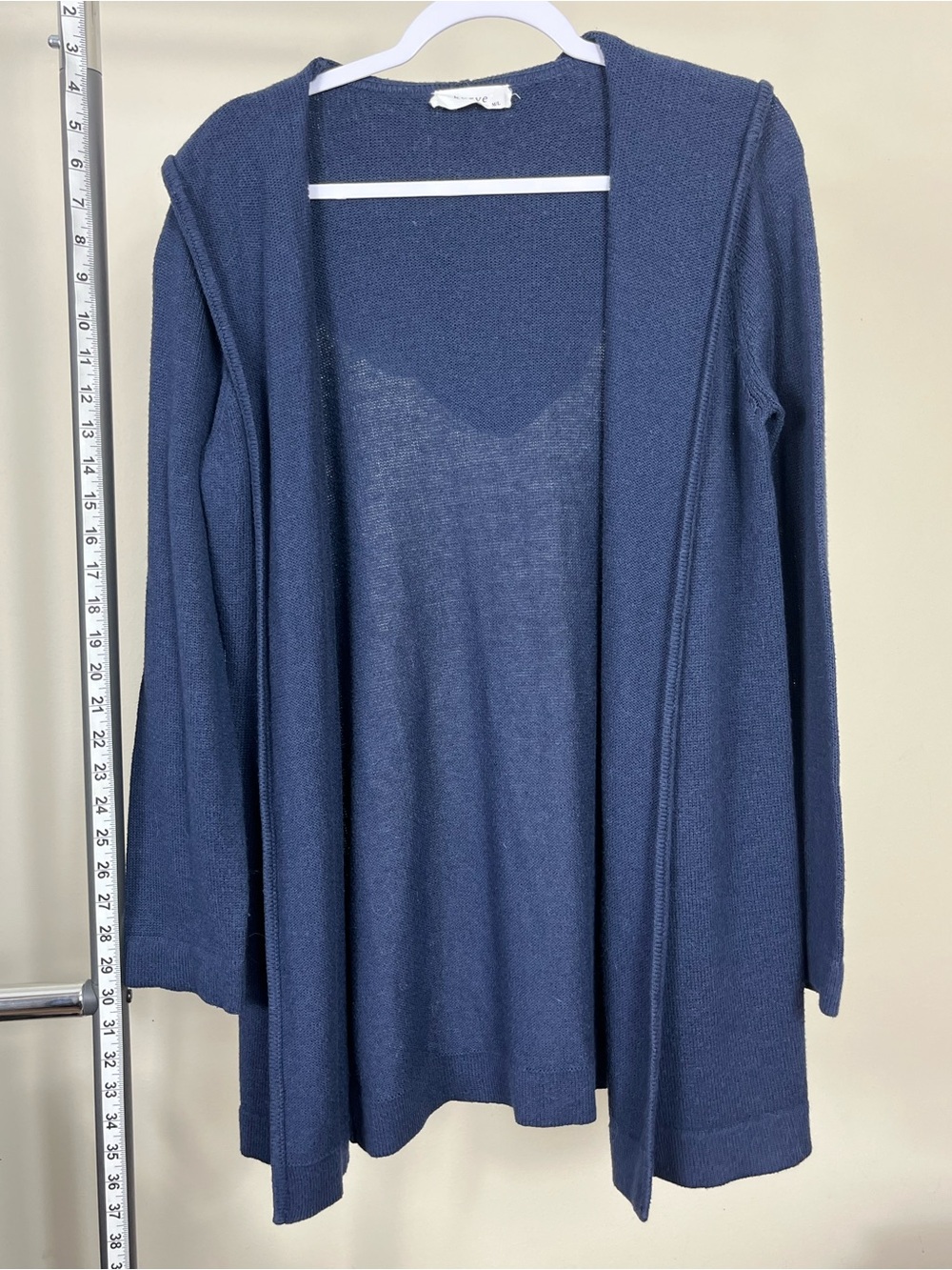 Open-Front Hooded Cardigan Sweater - Navy